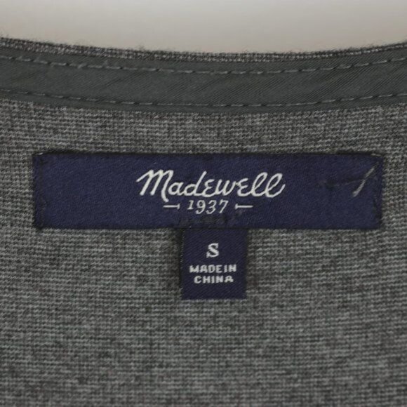 Madewell Screenplay Women's Small Gray Knit Ponte Scoop Neck Short Sleeve Dress - Picture 9 of 11